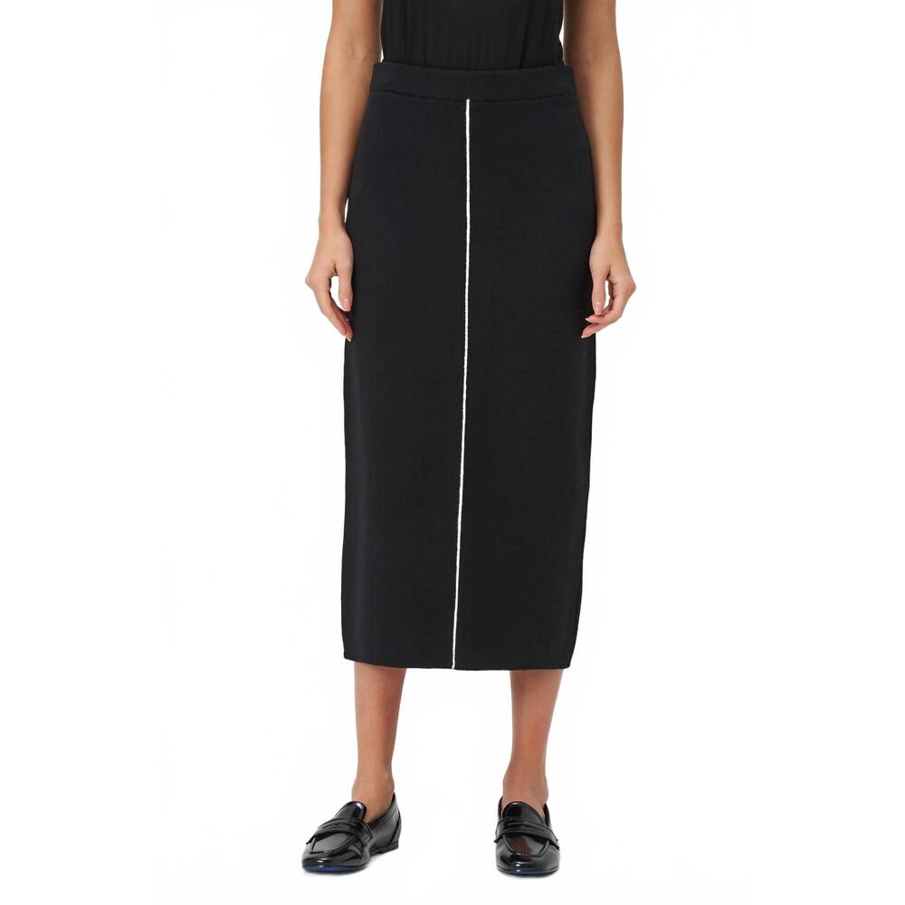 NEW M MADE IN ITALY lines sweater skirt in black